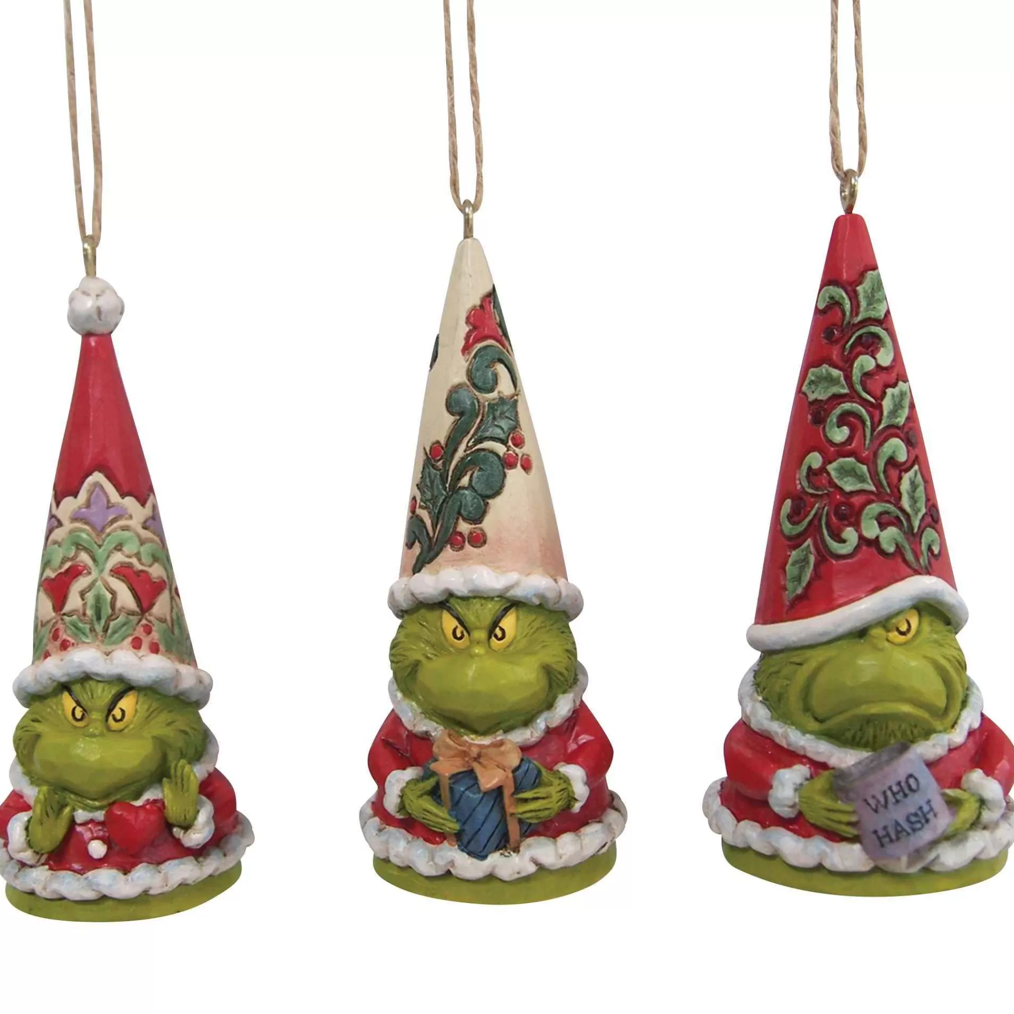 Grinch by Jim Shore Set Of 3 Grinch Gnome Ornament