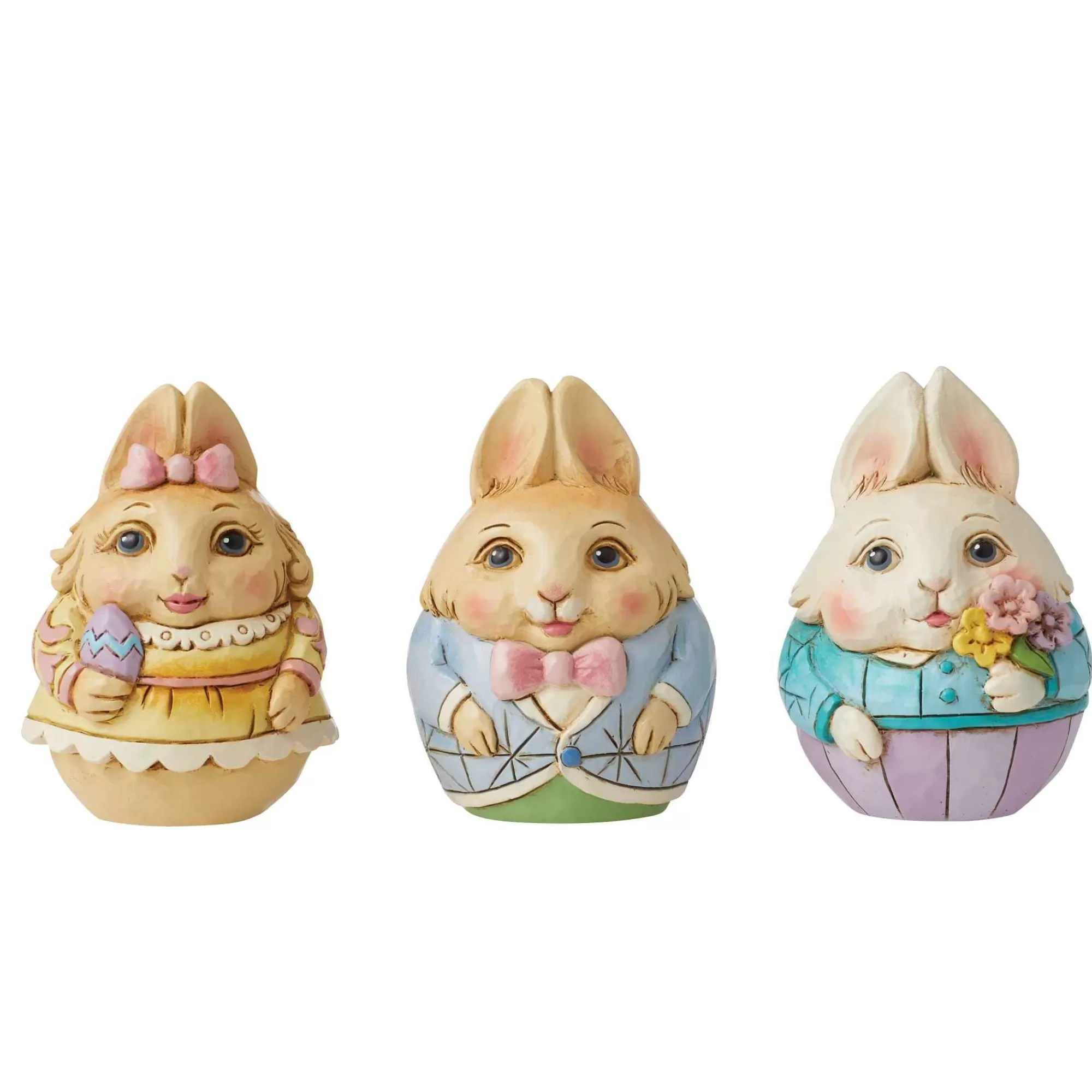 Jim Shore Heartwood Creek Set Of 3 Mini Bunny Eggs