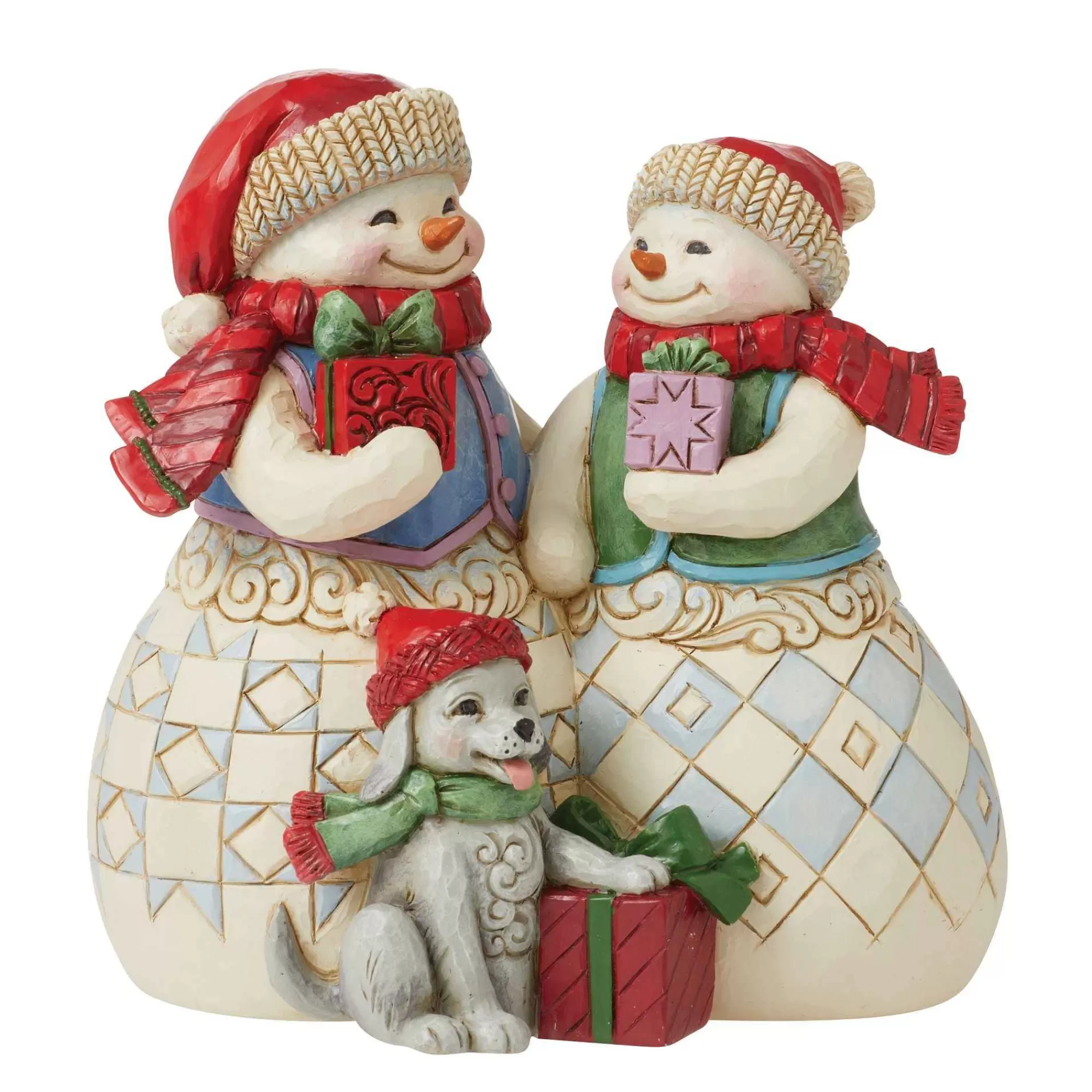 Jim Shore Heartwood Creek Snow Couple With Puppy Fig