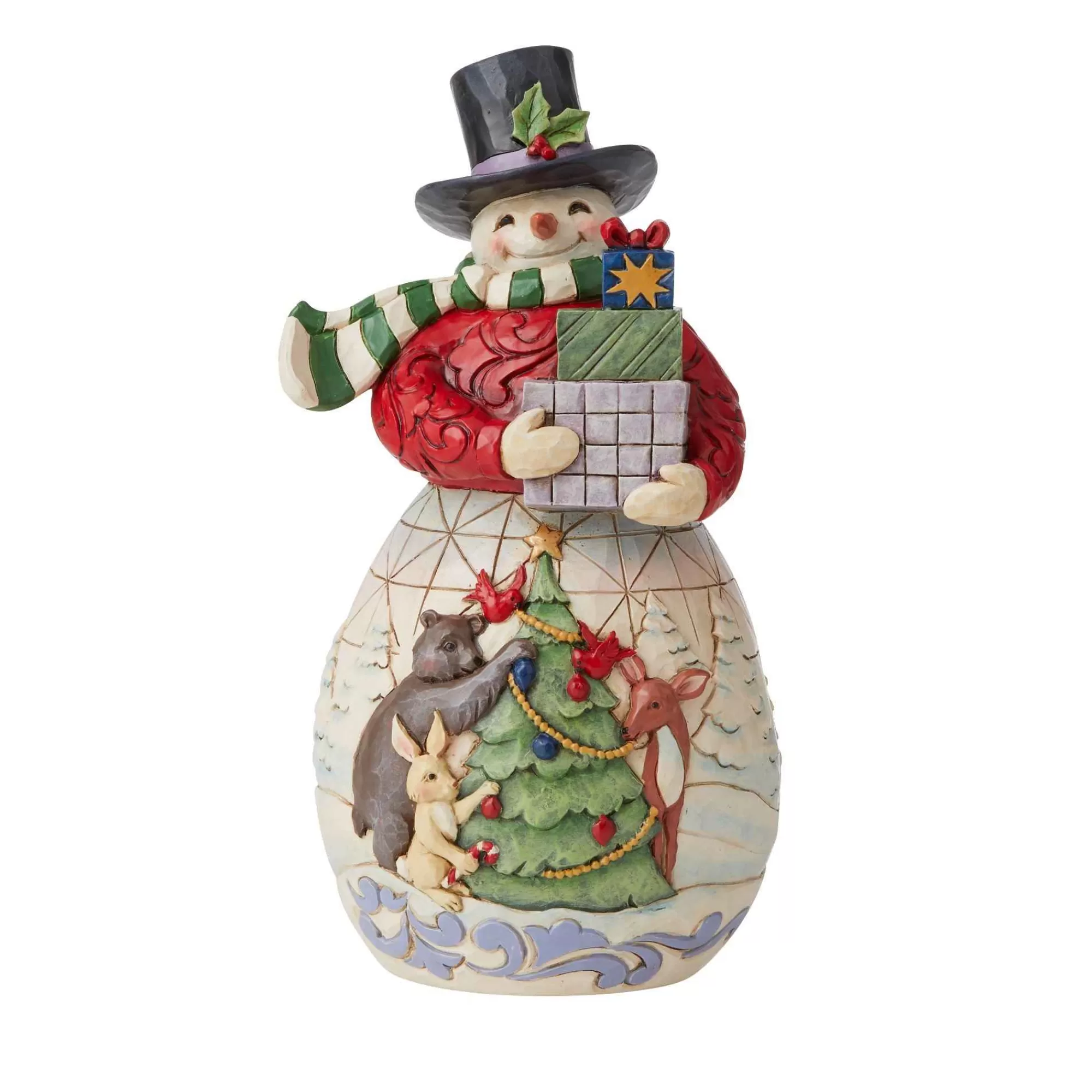 Jim Shore Heartwood Creek Snowman With Arms Full Gifts