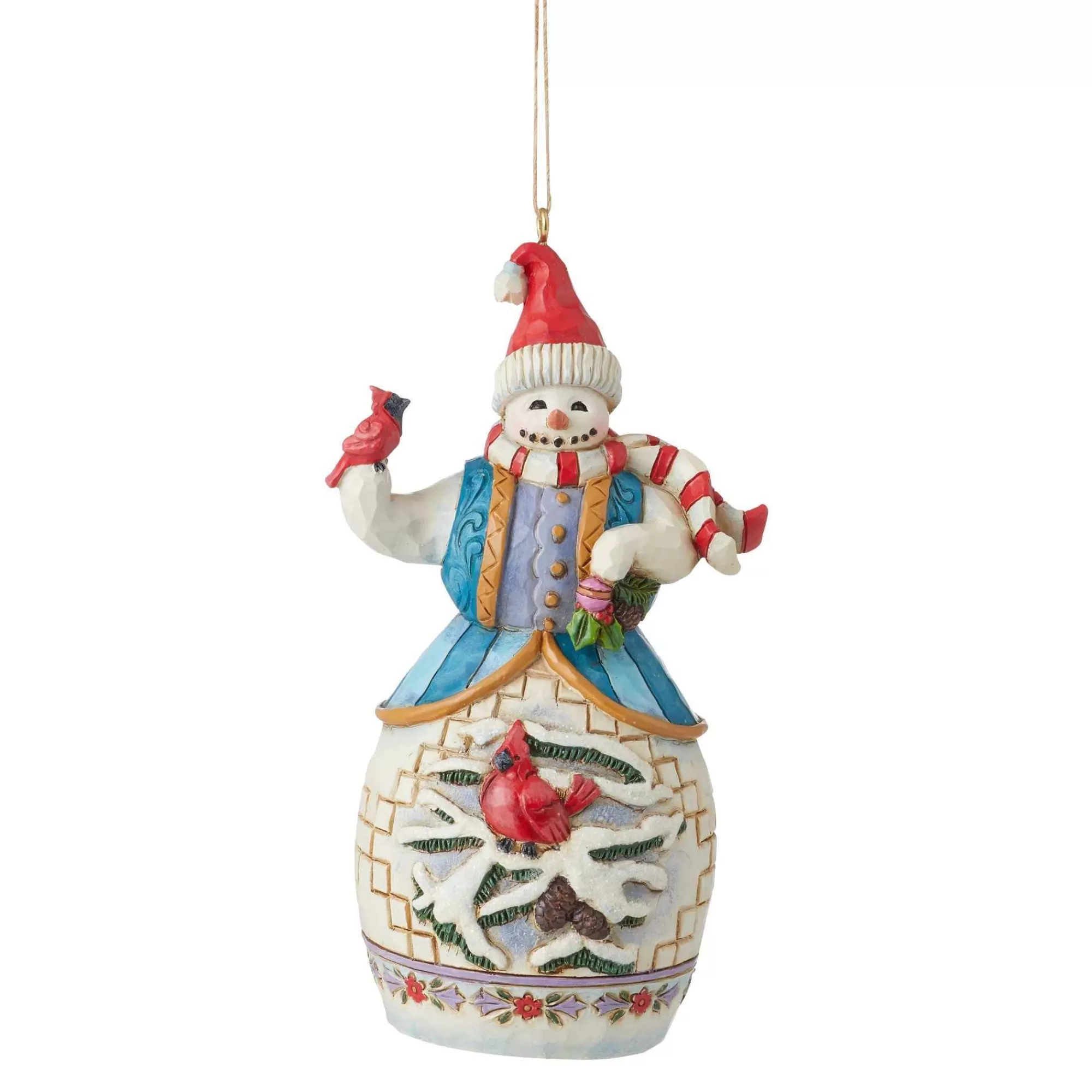 Jim Shore Heartwood Creek Snowman With Cardinal Ornament