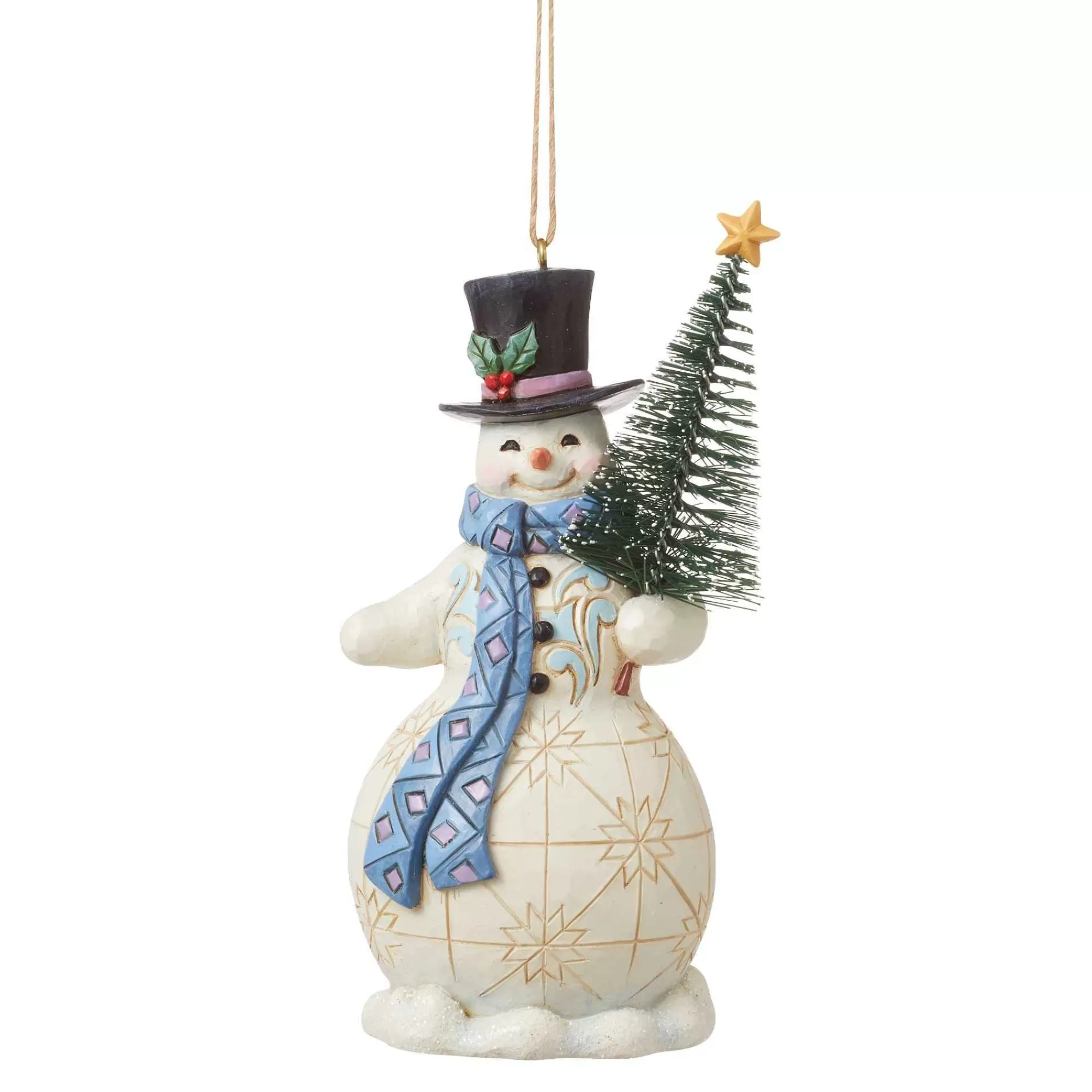 Jim Shore Heartwood Creek Snowman With Sisal Tree Orn