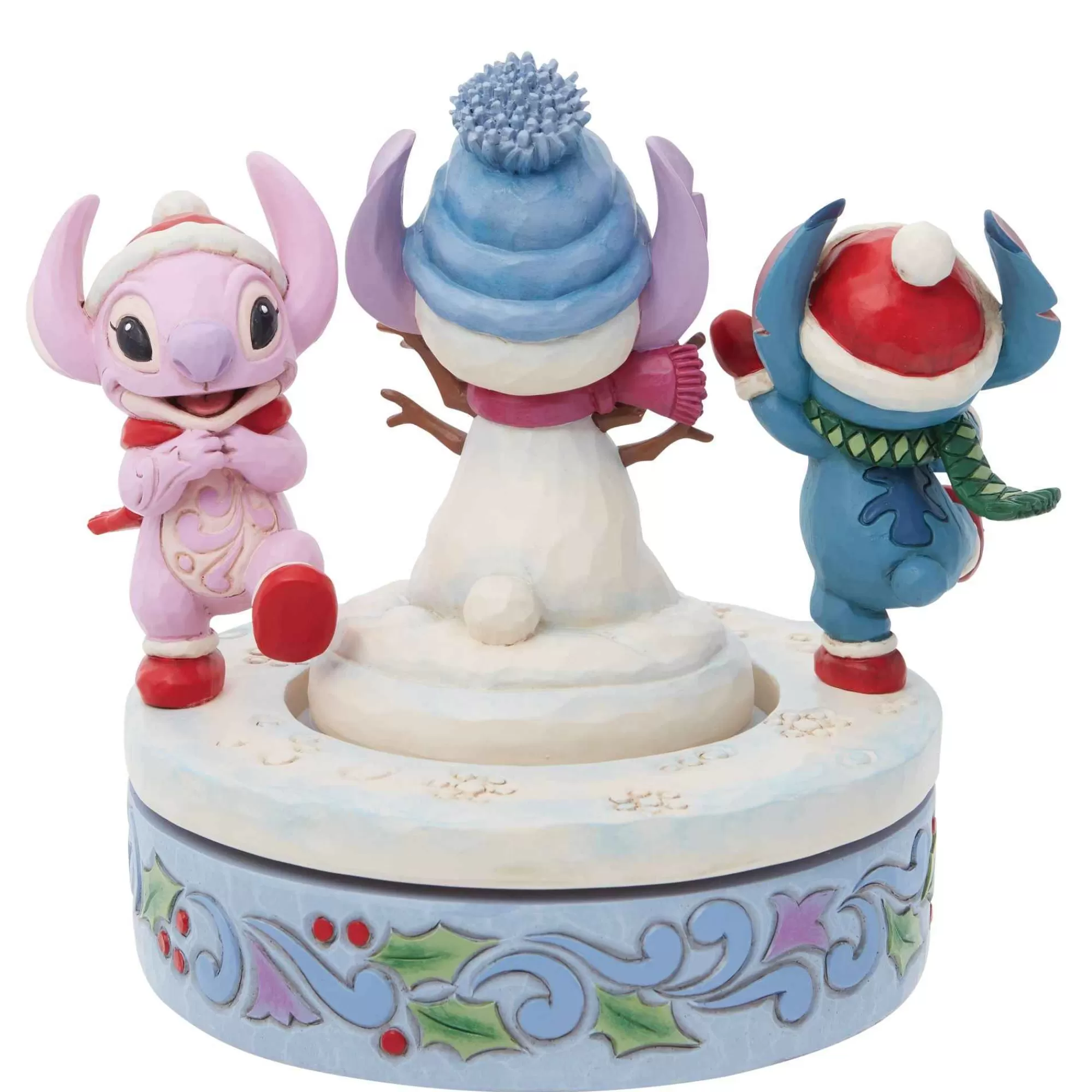 Disney Traditions Stitch & Angel Building A Snow