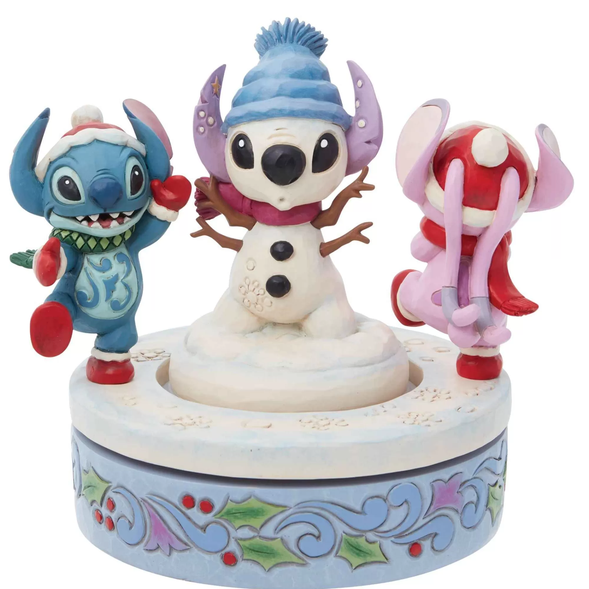 Disney Traditions Stitch & Angel Building A Snow