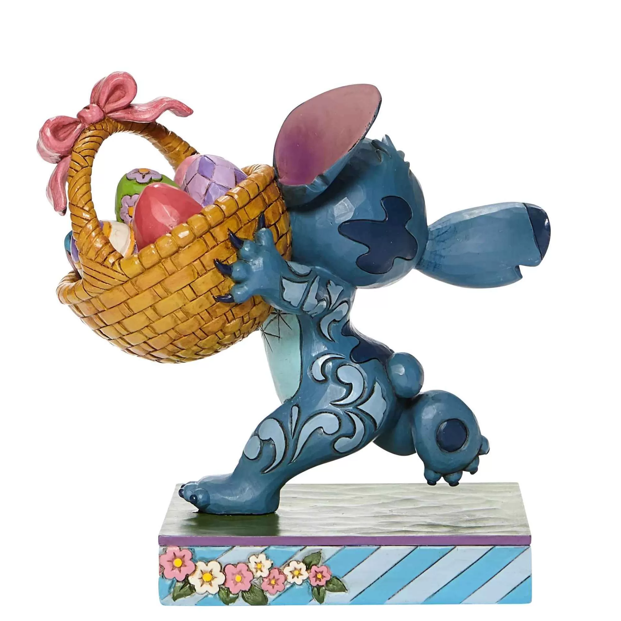 Disney Traditions Stitch Running W/Easter Basket