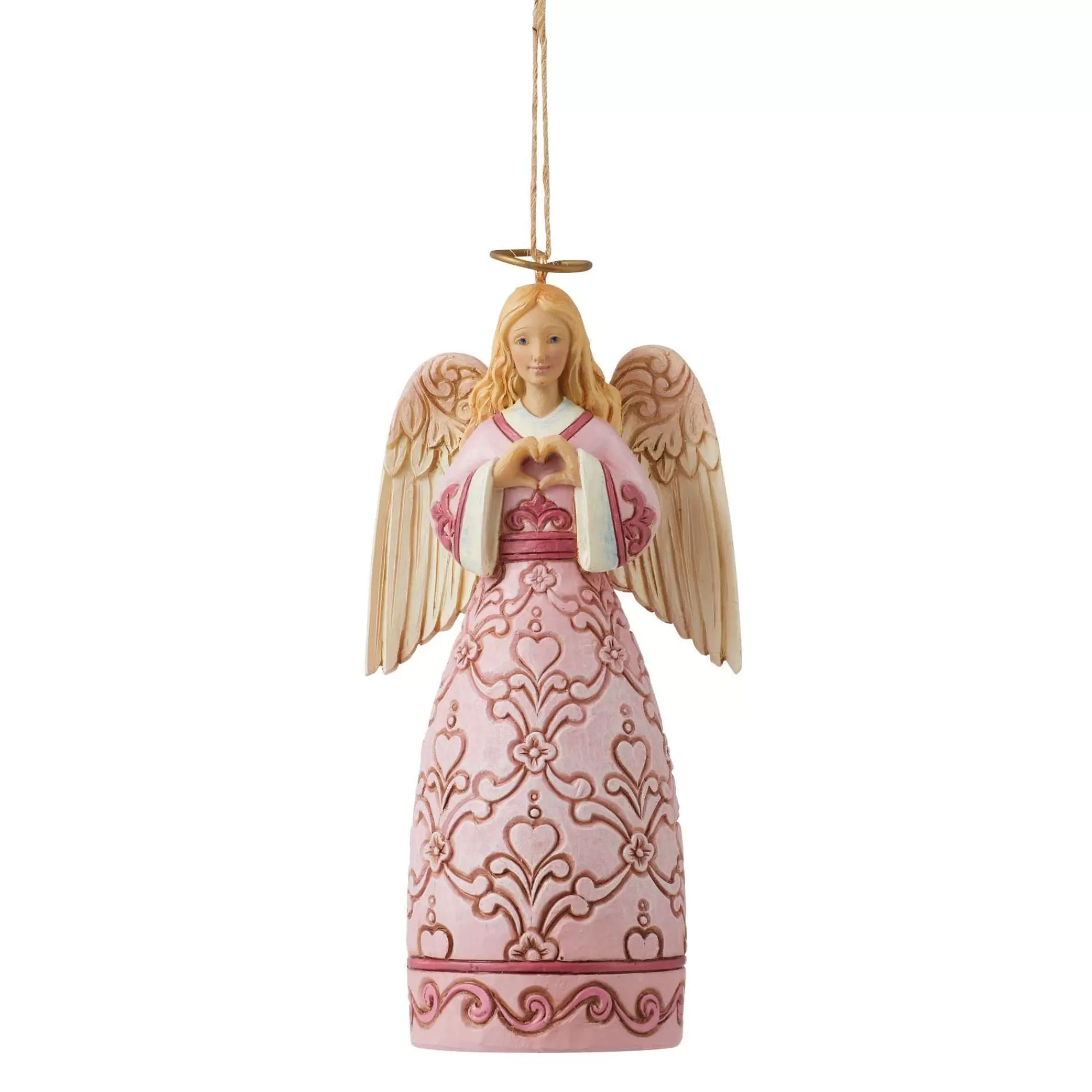 Jim Shore Heartwood Creek The Rose Pink Angel Ornament