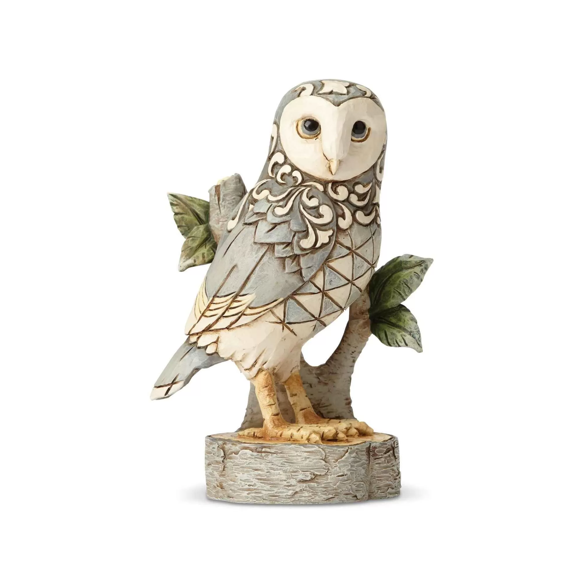 Jim Shore Heartwood Creek White Woodland Owl On Branch