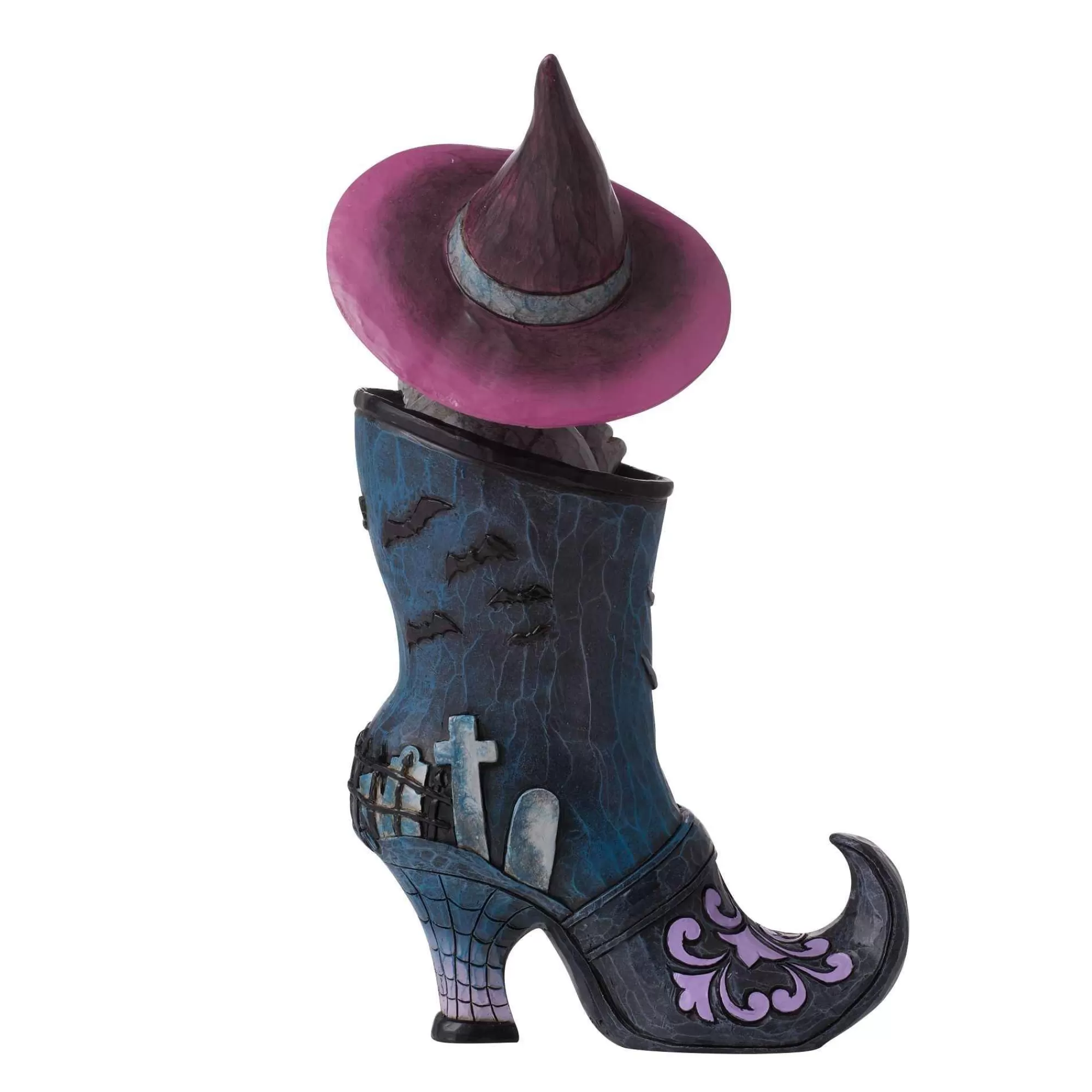 Jim Shore Heartwood Creek Witch's Boot With Black Cat