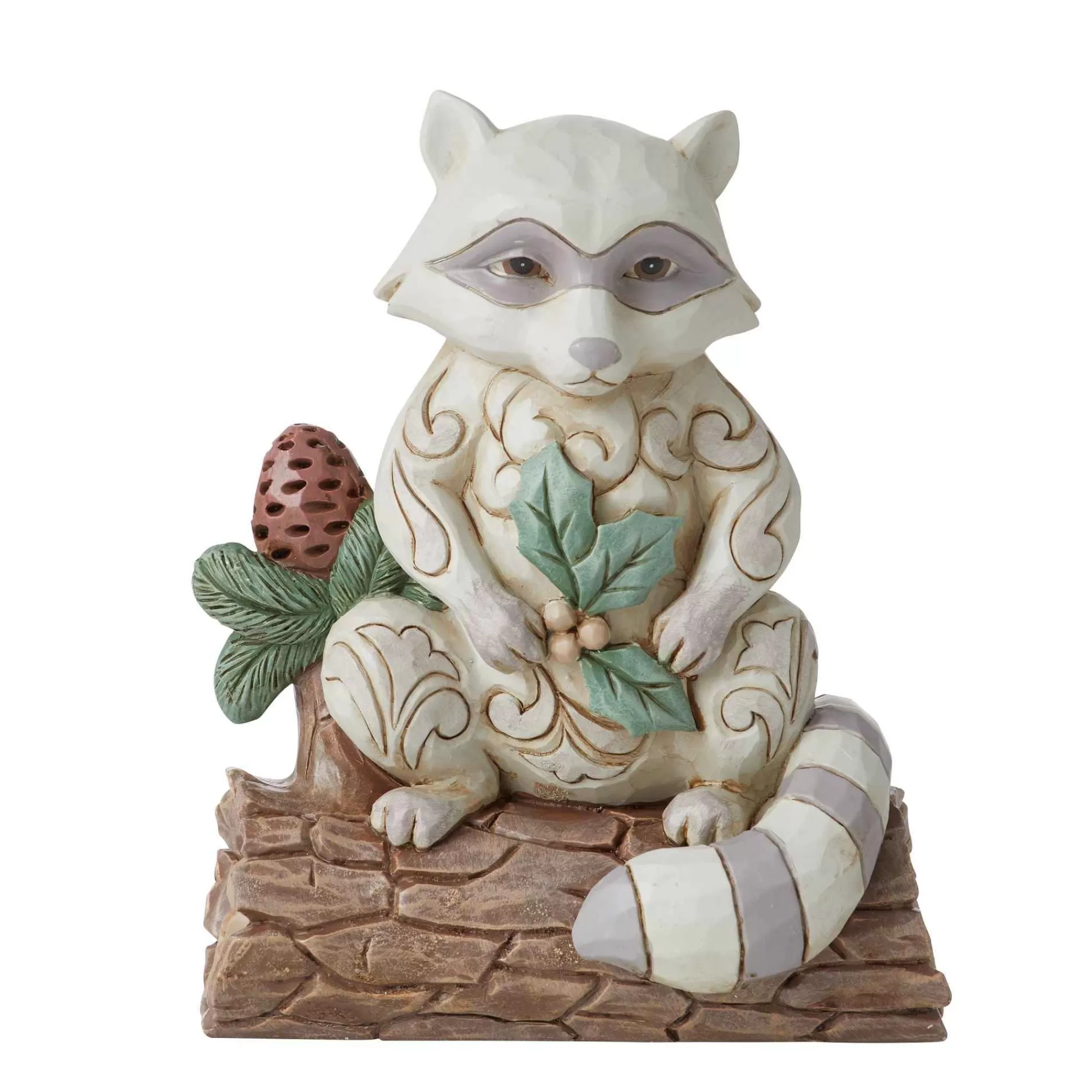 Jim Shore Heartwood Creek Woodland Raccoon W/Pinecone