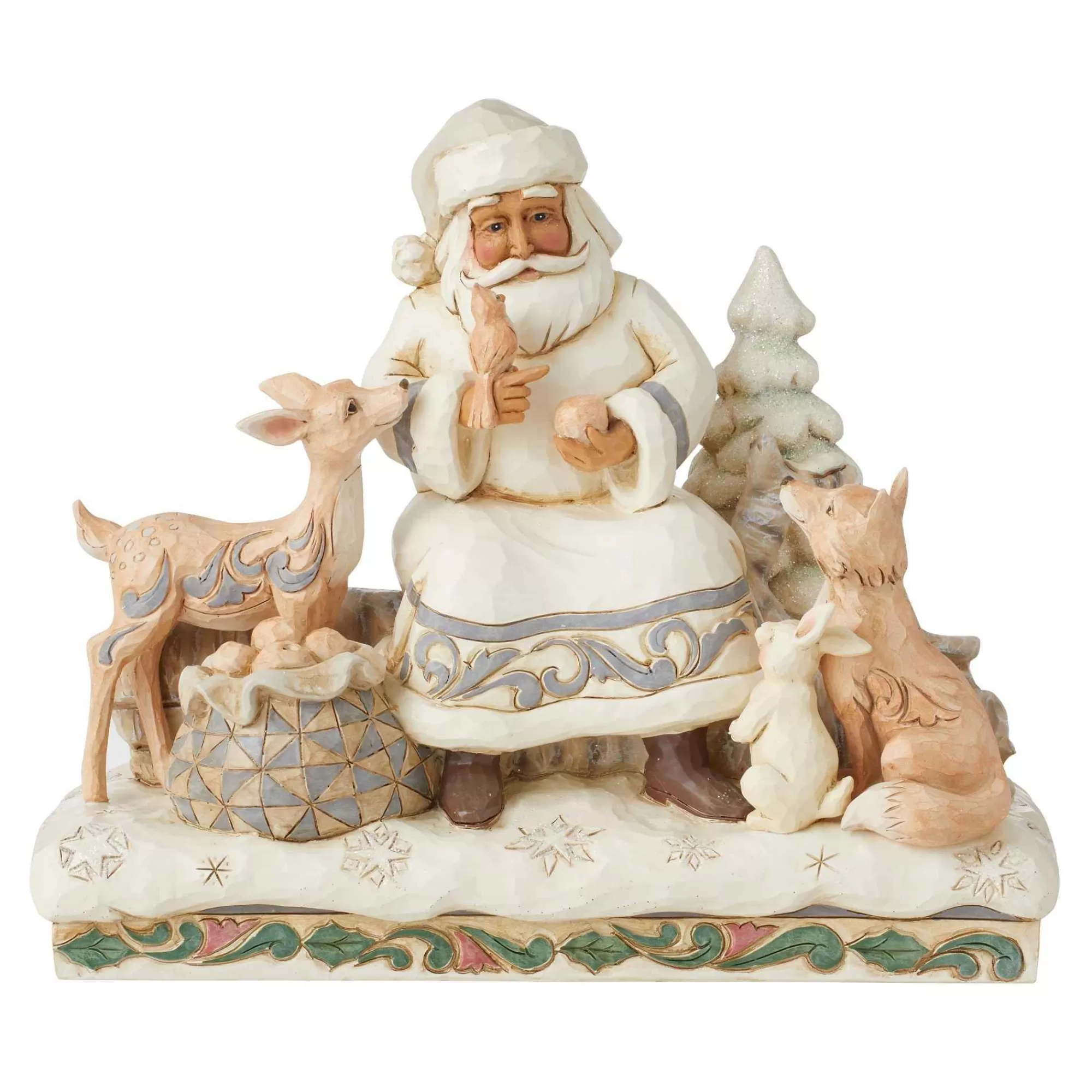 Jim Shore Heartwood Creek Woodland Santa Sitting/Animals